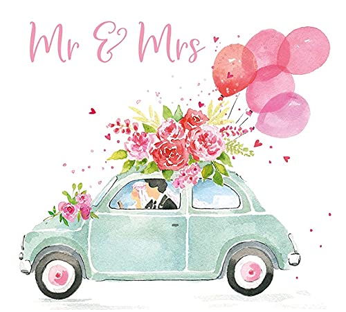 Servietten Braut-Paar Hochzeit Auto bunt weiß 20 Stück-Packung 33 x 33 cm 3-lagig FSC von E+N