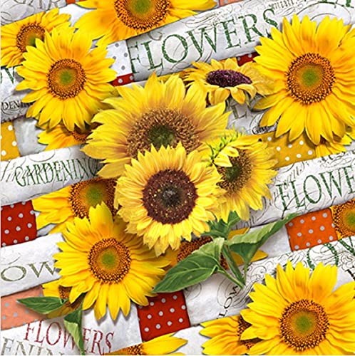 Sommer Tisch-Deko Serviette-n Sonnenblumen gelb bunt 33 x 33 cm, 20 Stück-Packung FSC von E+N