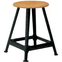 Bandstahlhocker Holz Rundsitz, RAL 9005 Vierbein, Höhe 600 mm Sitzfläche D 350 von E/D/E