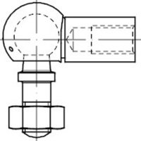 DIN 71802 Winkelgelenk mit Gewindezapfen, Sechskantmutter und Sicherungsbügel, ST galZn AS 16-M10 HP von Industrial Quality Supplies