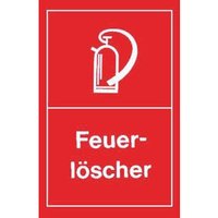Hinweißchild Feuerlöscher rot von Siebdruck Jäger