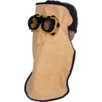 Ledermaske/Brillenmaske lang mit Haube und Ohrenschutz, Glas D 50 mm Ledermaske/Brillenmaske lang mit Haube und Ohrenschutz, Glas D 50 mm von E/D/E