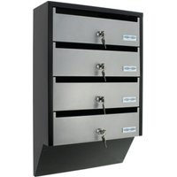 ROTTNER Briefkasten Depot 4,abschließb. silber/schwarz schwarz pulverbesch. ROTTNER Briefkasten Depot 4,abschließb. silber/schwarz schwarz pulverbesch. von Rottner