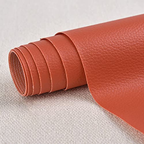 Leder Patch Kit leder-reparaturflicken Strapazierfähiges Kunstleder selbstklebend einfach zu bedienen für Autositze Sofas Bürostuhl Kopfteil LZ2-Orange 25 X 30 CM von E-ALLDIR