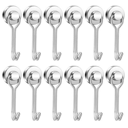 E BAVITE TAOHUIEU Magnetische Haken stark - Durchmesser 32mm Heavy Duty Neodym hängen magnetische Haken für Kühlschrank, 80lb Super starken Magnetismus Haken für Cruising (32mm-10Pack) von E BAVITE