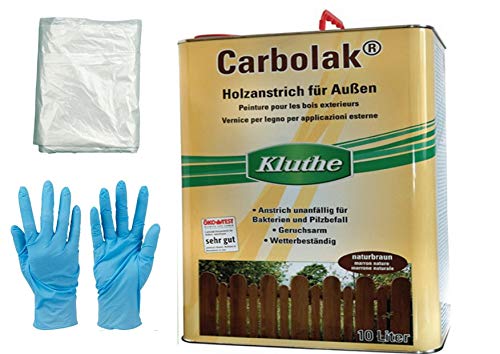 Bindulin 10 Liter Kluthe Holzanstrich Carbolak inkl. 4x5m Abdeckfolie von E-Com24 von Bindulin