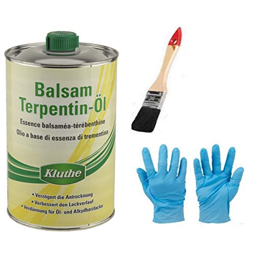 Hochwertiges, natürliches Balsam-Terpetinöl bester Qualität. inkl.1 Pinsel zum Auftragen von E-Com24 (1 Liter) von Bindulin