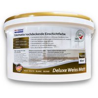 E-delux - Wandfarbe profhome Deluxe Weiss Matt Innenfarbe edelmatte hochdeckene Einschichtfarbe 12,5 l 80 qm - weiß von E-DELUX