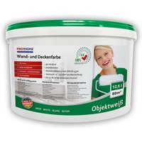 E-delux - Wandfarbe profhome Objektweiß Innenfarbe Farbe hochergiebig gut deckend matt weiß 12,5 l Eimer für max. 80 qm von E-DELUX