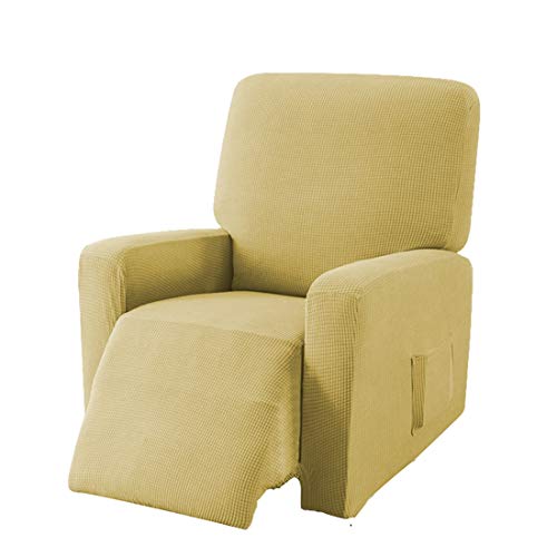 EBETA E Jacquard Sesselbezug, Sesselschoner, Stretchhusse für Relaxsessel Komplett, Elastisch Bezug für Fernsehsessel Liege Sessel (Gelb) von EBETA