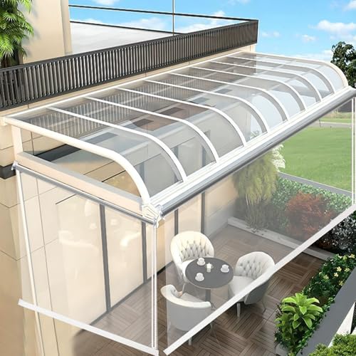 100% Transparente Rollos,Moderne Durchsichtige Gartenrollos,Terrasse Pergola Rollos,Seitenrollo Außenrollo,UV-beständiger Regenfester und Schneesicherer Jalousette (W100xH250cm/W39 xH99) von E ECATEE