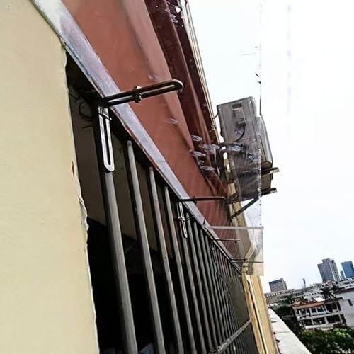 Selbstreinigung Türdach Pultbogenvordach,Vordach für Eingangstür,Türvordach für Garage/Balkon,Uv-Schutz vor Regen und Schnee Pultvordach,3 Mm Dicke Polycarbonatabdeckung (40x430cm/16 x169) von E ECATEE