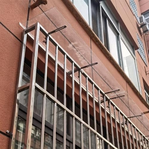 Transparentes Pultbogenvordach,Vordach für Eingangstür,Türvordach Haustürdach Pultvordach für Draußen Sonnenschutz Regenschutz,Leicht Zusammenzubauen Vordach für Haustür (50x260cm/20 x102) von E ECATEE