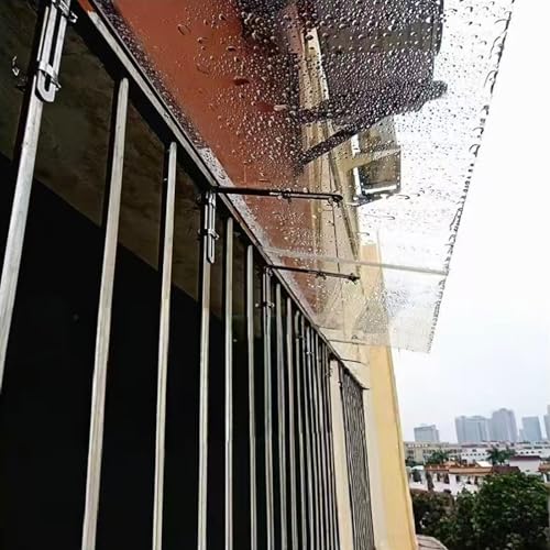 Vordach für Eingangstür,Pultbogenvordach Transparent Polycarbonat Pultvordach Überdachung 3 Mm,Türvordach,Sonnenschutz mit Uv-Schutz vor Regen und Schnee,Vordach Haustür (40x340cm/16 x134) von E ECATEE