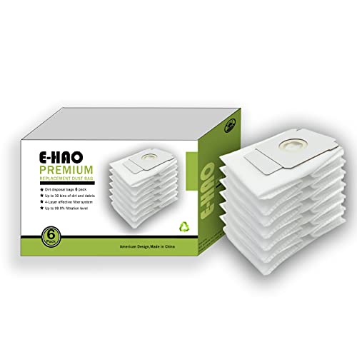 E-HAO 6 Pack Staubsaugerbeutel kompatibel mit iRobot Roomba i, s, j und Roomba Combo i, j Serien, Ersatzstaubbeutel für i1+/i2+/i3+/i4+/i5+/i6+/i7+/i8+/i9+/j5+/j6+/j7+/j8+/j9+/s9+ modell von E-HAO