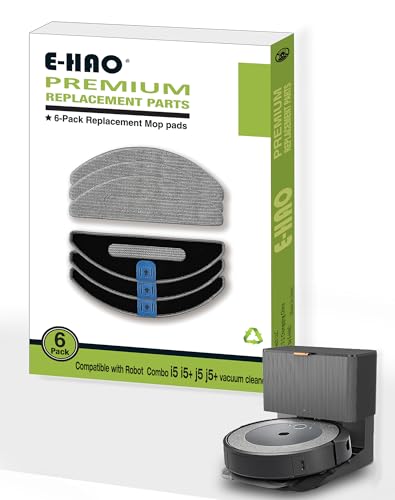 E-HAO 6er-Pack Wischpads Ersatz für iRobot Roomba Combo j5+, j5, i5+, i5, i8+, i8 Modell, Waschbares und wiederverwendbares Mikrofaser-Reinigungs-Nachfüll-Wischpad-Zubehör von E-HAO