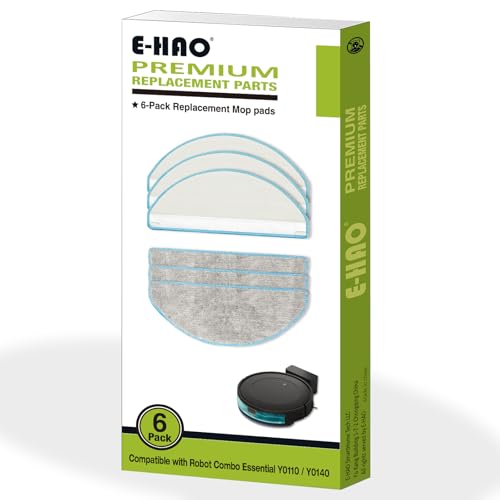 E-HAO Wischmopp-Pads für iRobot Roomba Combo Essential Y0140, Y0110, Y0112, 105 und Combo Essential 2 Roboter, waschbare und Wiederverwendbare Mikrofaser-Reinigungs-Nachfüllzubehör, 6 Stück von E-HAO