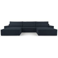E-meubles - Eckcouch aus Cordstoff Ecksofa U-Form Cord Sofa Couch Polsterecke U-Sofa mit Bettkasten und Schlaffunktion -Wohnlandschaft denver u von E-MEUBLES