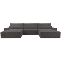 E-meubles - Eckcouch aus Cordstoff Ecksofa U-Form Cord Sofa Couch Polsterecke U-Sofa mit Bettkasten und Schlaffunktion -Wohnlandschaft denver u von E-MEUBLES