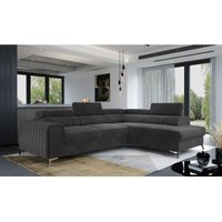 Ecksofa mit Schlaffunktion und Bettkasten, Couch für Wohnzimmer, Schlafsofa Sofagarnitur L-Form Wohnlandschaft mit Bettfunktion 278x92x205 cm olivier von E-MEUBLES