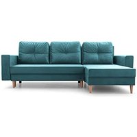 Ecksofa mit Schlaffunktion und Bettkasten universal Ottomane Couch für Wohnzimmer, Schlafsofa Gästebett Sofa Eckcouch L-Form 232x142x90 cm - carl von E-MEUBLES