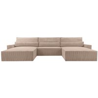 Eckcouch aus Cordstoff Ecksofa U-Form Cord Sofa Couch Polsterecke U-Sofa mit Bettkasten und Schlaffunktion -Wohnlandschaft denver u - Dunkelbeige Eckcouch aus Cordstoff Ecksofa U-Form Cord Sofa Couch Polsterecke U-Sofa mit Bettkasten und Schlaffunktion -Wohnlandschaft denver u - Dunkelbeige von E-MEUBLES