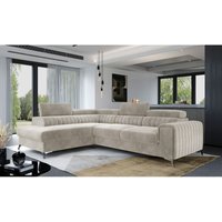 Ecksofa mit Schlaffunktion und Bettkasten, Couch für Wohnzimmer, Schlafsofa Sofagarnitur L-Form Wohnlandschaft mit Bettfunktion 278x92x205 cm olivier von E-MEUBLES