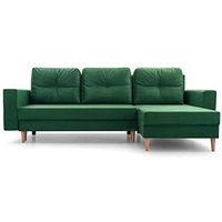 Ecksofa mit Schlaffunktion und Bettkasten universal Ottomane Couch für Wohnzimmer, Schlafsofa Gästebett Sofa Eckcouch L-Form 232x142x90 cm - CARL von E-MEUBLES