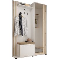 E-meubles - Garderobe mit Spiegel Flurgarderobe Schrank Kompaktgarderobe Dielenschrank Wandschrank Regal Diele & Flur Kleiderschrank Schuhschrank von E-MEUBLES