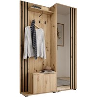 E-meubles - Garderobe mit Spiegel Flurgarderobe Schrank Kompaktgarderobe Dielenschrank Wandschrank Regal Diele & Flur Kleiderschrank Schuhschrank von E-MEUBLES