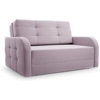 Schlafsessel Sofa Sessel Jugendsofa Schlafsofa 2-Sitzer Gästebett mit Schlaffunktion und Bettkasten Kindersofa Porto 120 – Hellrosa (bragi 91) von E-MEUBLES