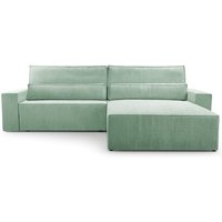 Schlafsofa Sofagarnitur Sofa Eckcouch L-Form Cordstoff Ottomane beidseitig montierbar Couch Cord für Wohnzimmer -Ecksofa aus Cord denver l - Mintgrün Schlafsofa Sofagarnitur Sofa Eckcouch L-Form Cordstoff Ottomane beidseitig montierbar Couch Cord für Wohnzimmer -Ecksofa aus Cord denver l - Mintgrün von E-MEUBLES