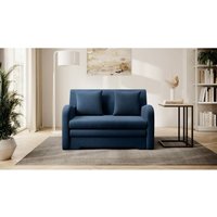 Sofa mit Schlaffunktion und Bettkasten Couch für Wohnzimmer Schlafsofa Sofagarnitur Polstersofa - 130x85x103 cm - amiro (Dunkelblau - Nube 40) von E-MEUBLES