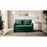 Sofa mit Schlaffunktion und Bettkasten Couch für Wohnzimmer Schlafsofa Sofagarnitur Polstersofa - 130x85x103 cm - amiro (Dunkelgrun - Nube 35) von E-MEUBLES