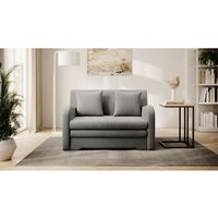 Sofa mit Schlaffunktion und Bettkasten Couch für Wohnzimmer Schlafsofa Sofagarnitur Polstersofa - 130x85x103 cm - amiro (Grau - Nube 04) von E-MEUBLES