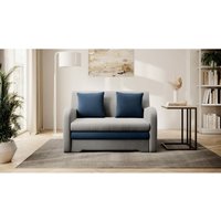 Sofa mit Schlaffunktion und Bettkasten Couch für Wohnzimmer Schlafsofa Sofagarnitur Polstersofa - 130x85x103 cm - amiro (Hellgrau + Dunkelblau - Nube Sofa mit Schlaffunktion und Bettkasten Couch für Wohnzimmer Schlafsofa Sofagarnitur Polstersofa - 130x85x103 cm - amiro (Hellgrau + Dunkelblau - Nube von E-MEUBLES
