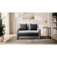 Sofa mit Schlaffunktion und Bettkasten Couch für Wohnzimmer Schlafsofa Sofagarnitur Polstersofa - 130x85x103 cm - amiro (Hellgrau + Dunkelgrau - Nube von E-MEUBLES