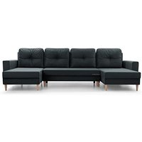 Wohnlandschaft Ecksofa U-Form mit Schlaffunktion Eckcouch mit Bettkasten Sofa Couch Polsterecke U-Sofa - 300x137x84cm - carl u - Dunkelgrau (Manila Wohnlandschaft Ecksofa U-Form mit Schlaffunktion Eckcouch mit Bettkasten Sofa Couch Polsterecke U-Sofa - 300x137x84cm - carl u - Dunkelgrau (Manila von E-MEUBLES
