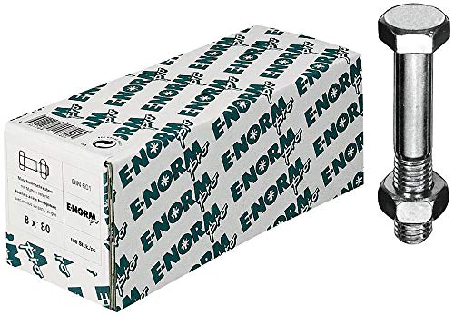 e-normpro Sechskantschrauben mit Schaft DIN 601 M10 x 40 mu BZP HP von E-Norm Pro