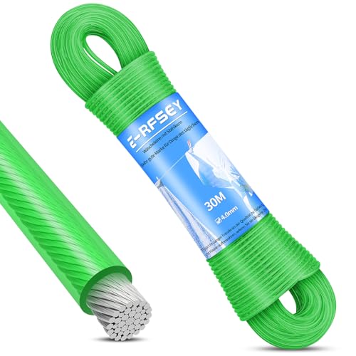 30m Wäscheleine mit Stahlkern Draußen,Schwerlast Extra Starke Wäscheleinen mit Einer Tragfähigkeit von 120kg,Rostfrei und Wasserdicht Wäschelseil für Garden Grün… 30m Wäscheleine mit Stahlkern Draußen,Schwerlast Extra Starke Wäscheleinen mit Einer Tragfähigkeit von 120kg,Rostfrei und Wasserdicht Wäschelseil für Garden Grün… von E-RFSEY