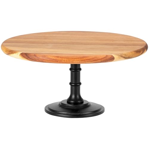 E-ROOM TREND Etagere Tortenständer/Cupcake Ständer aus Holz 1 Etagen | Groß | Dessertständer aus Holz mit Eichensockel | Serviertablett | für Geburtstagsparty Nachmittagstee Babyparty (MDP01OL) von E-ROOM TREND
