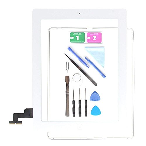 E-Soul Touchscreen Digitizer Frontglas Ersatzbildschirm für Pad 2 A1395 A1396 A1397, Montage beinhaltet Home-Taste + Kamerahalter + vorinstallierter Klebstoff + Werkzeugsatz (Schwarz) von E-Soul