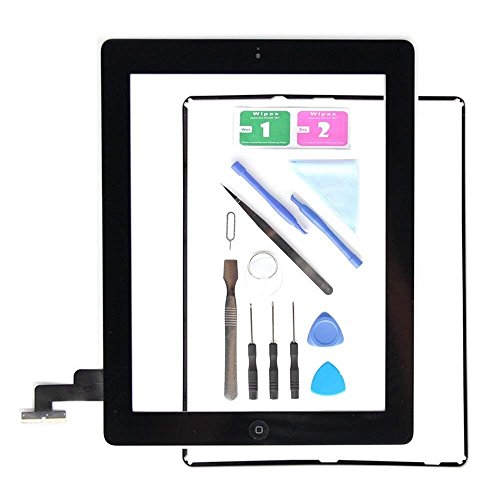 E-Soul Touchscreen Digitizer Frontglas Ersatzbildschirm für Pad 2 A1395 A1396 A1397, Montage beinhaltet Home-Taste + Kamerahalter + vorinstallierter Klebstoff + Werkzeugsatz (Weiß) von E-Soul