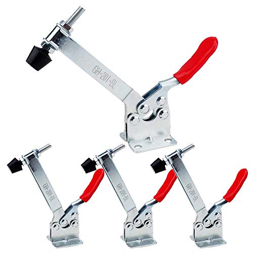 E-TING 4 Stück Handwerkzeug-Knebelklemme 201B Upgrade horizontale Klemme rutschfeste Schnellspanner Werkzeug (längere Knebelklemme) von E-TING