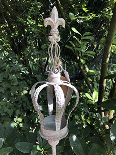 E-X Teelichthalter Krone Frz. Lilie Stecker H 120 cm Windlicht Metall Antikgrau Shabby E-X Teelichthalter Krone Frz. Lilie Stecker H 120 cm Windlicht Metall Antikgrau Shabby von E-X