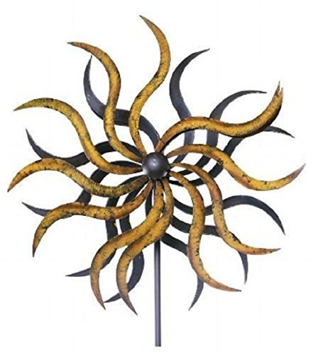 E-X WINDRAD °Art Ferro ° Sonne ° Metall° Windspiel° GARTENSTECKER° H 180 cm° D 38 cm von E-X