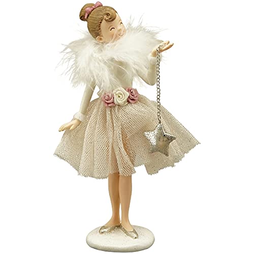 Engel Deko Figur Rosa Silber Christmas Weihnachten Shabby Vintage Deko (Mit Stern) von E-X