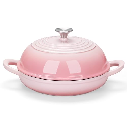 E-far Dutch Oven zum Backen von Sauerteigbrot, rund, emailliertes Gusseisen, Dutch Oven für hausgemachtes Handwerksbrot, Kuppeldeckel und flacher Boden, mattschwarze Innenseite und langlebig, ofenfest E-far Dutch Oven zum Backen von Sauerteigbrot, rund, emailliertes Gusseisen, Dutch Oven für hausgemachtes Handwerksbrot, Kuppeldeckel und flacher Boden, mattschwarze Innenseite und langlebig, ofenfest von E-far