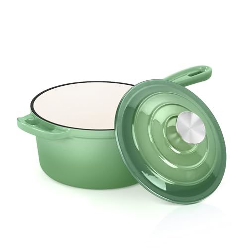 E-far Emaillierte Gusseisen-Saucenpfanne mit Deckel, 1 Quart Dutch Oven Stielkasserolle, Mini-Saucentopf zum Kochen, Kochen, Gesund & Ungiftig, Induktion & Ofenfest, Pistaziengrün E-far Emaillierte Gusseisen-Saucenpfanne mit Deckel, 1 Quart Dutch Oven Stielkasserolle, Mini-Saucentopf zum Kochen, Kochen, Gesund & Ungiftig, Induktion & Ofenfest, Pistaziengrün von E-far