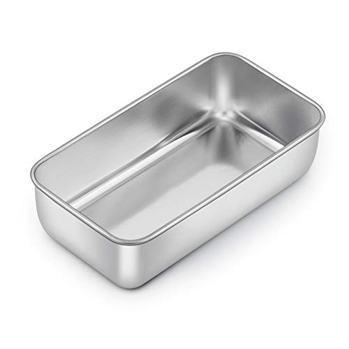 Kastenform zum Backen von Brot, E-far 22.9x12.7 cm Edelstahl-Backform, Metallbackformen für Brot, Hackbraten, Kuchen, gebürstete Oberfläche und einfaches Herausnehmen, ofen- und spülmaschinenfest von E-far